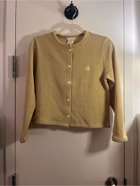 Dear Stalker Ribbed Button Front Cardigan in Green Like New